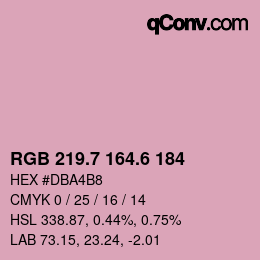 カラーコード: RGB 219.7 164.6 184 | qconv.com
