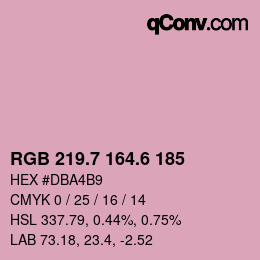 カラーコード: RGB 219.7 164.6 185 | qconv.com