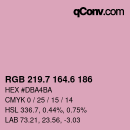 カラーコード: RGB 219.7 164.6 186 | qconv.com