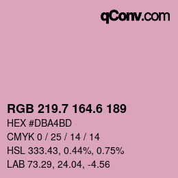 カラーコード: RGB 219.7 164.6 189 | qconv.com
