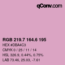 カラーコード: RGB 219.7 164.6 195 | qconv.com