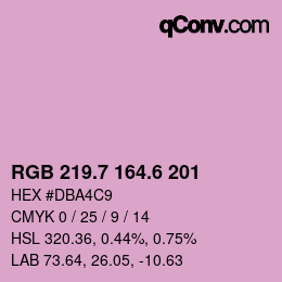 カラーコード: RGB 219.7 164.6 201 | qconv.com