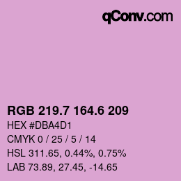 カラーコード: RGB 219.7 164.6 209 | qconv.com