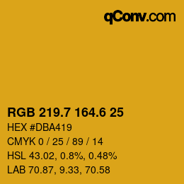 カラーコード: RGB 219.7 164.6 25 | qconv.com