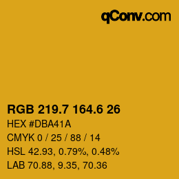 カラーコード: RGB 219.7 164.6 26 | qconv.com