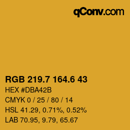 カラーコード: RGB 219.7 164.6 43 | qconv.com