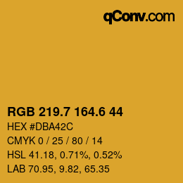 カラーコード: RGB 219.7 164.6 44 | qconv.com