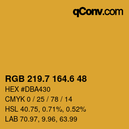 カラーコード: RGB 219.7 164.6 48 | qconv.com