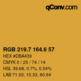 カラーコード: RGB 219.7 164.6 57 | qconv.com