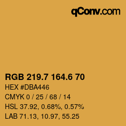 カラーコード: RGB 219.7 164.6 70 | qconv.com