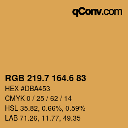 カラーコード: RGB 219.7 164.6 83 | qconv.com