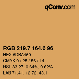 カラーコード: RGB 219.7 164.6 96 | qconv.com