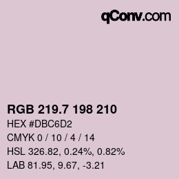 カラーコード: RGB 219.7 198 210 | qconv.com