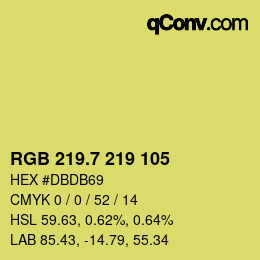 カラーコード: RGB 219.7 219 105 | qconv.com