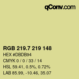 カラーコード: RGB 219.7 219 148 | qconv.com