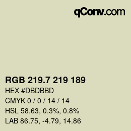 カラーコード: RGB 219.7 219 189 | qconv.com