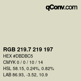 カラーコード: RGB 219.7 219 197 | qconv.com