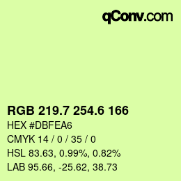 カラーコード: RGB 219.7 254.6 166 | qconv.com