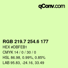 カラーコード: RGB 219.7 254.6 177 | qconv.com