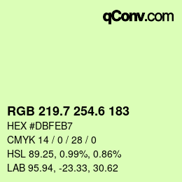 カラーコード: RGB 219.7 254.6 183 | qconv.com