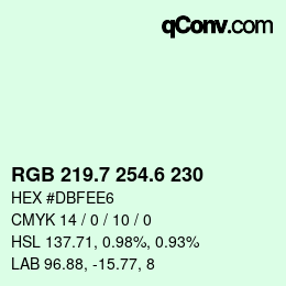 カラーコード: RGB 219.7 254.6 230 | qconv.com