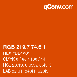 カラーコード: RGB 219.7 74.6 1 | qconv.com