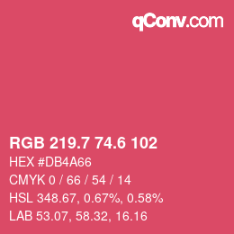 カラーコード: RGB 219.7 74.6 102 | qconv.com