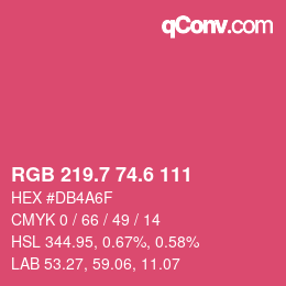 カラーコード: RGB 219.7 74.6 111 | qconv.com