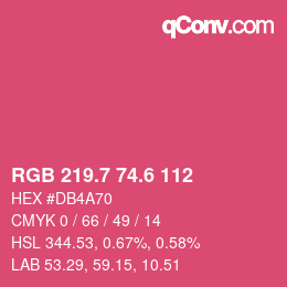 カラーコード: RGB 219.7 74.6 112 | qconv.com
