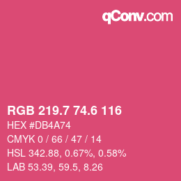 カラーコード: RGB 219.7 74.6 116 | qconv.com