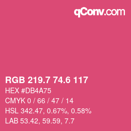 カラーコード: RGB 219.7 74.6 117 | qconv.com