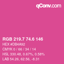 カラーコード: RGB 219.7 74.6 146 | qconv.com
