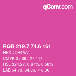 カラーコード: RGB 219.7 74.6 161 | qconv.com