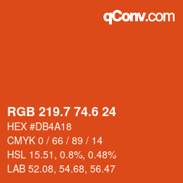 カラーコード: RGB 219.7 74.6 24 | qconv.com