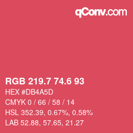 カラーコード: RGB 219.7 74.6 93 | qconv.com