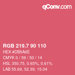 カラーコード: RGB 219.7 90 110 | qconv.com
