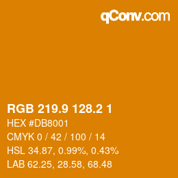 カラーコード: RGB 219.9 128.2 1 | qconv.com