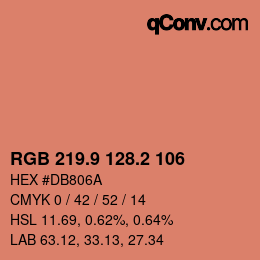 カラーコード: RGB 219.9 128.2 106 | qconv.com