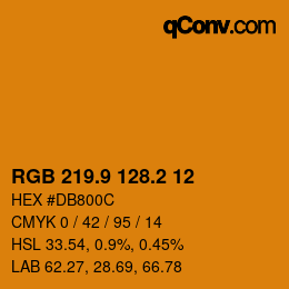 カラーコード: RGB 219.9 128.2 12 | qconv.com