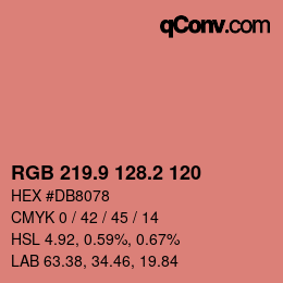 Color code: RGB 219.9 128.2 120 | qconv.com