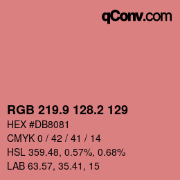 カラーコード: RGB 219.9 128.2 129 | qconv.com