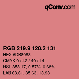 カラーコード: RGB 219.9 128.2 131 | qconv.com