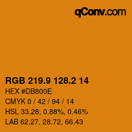 カラーコード: RGB 219.9 128.2 14 | qconv.com