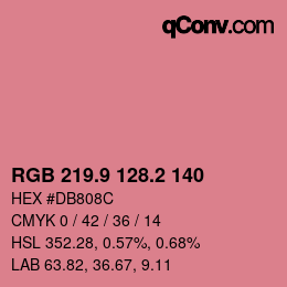カラーコード: RGB 219.9 128.2 140 | qconv.com