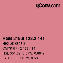 カラーコード: RGB 219.9 128.2 141 | qconv.com