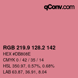 カラーコード: RGB 219.9 128.2 142 | qconv.com