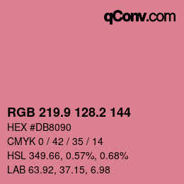 カラーコード: RGB 219.9 128.2 144 | qconv.com