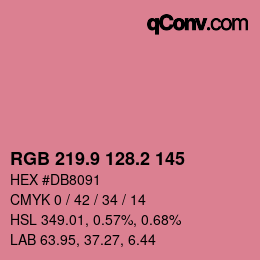 カラーコード: RGB 219.9 128.2 145 | qconv.com