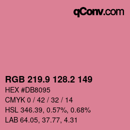 カラーコード: RGB 219.9 128.2 149 | qconv.com