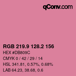カラーコード: RGB 219.9 128.2 156 | qconv.com